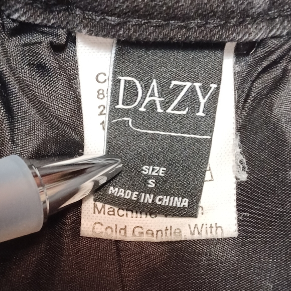 A Dazy Black Frayed Flare Leg High Waist Denim Jeans - Picture 2 of 6